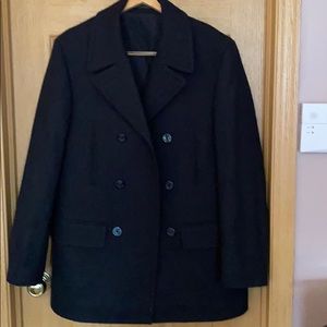 Men’s CHAPS gray pea coat worn 1x EUC